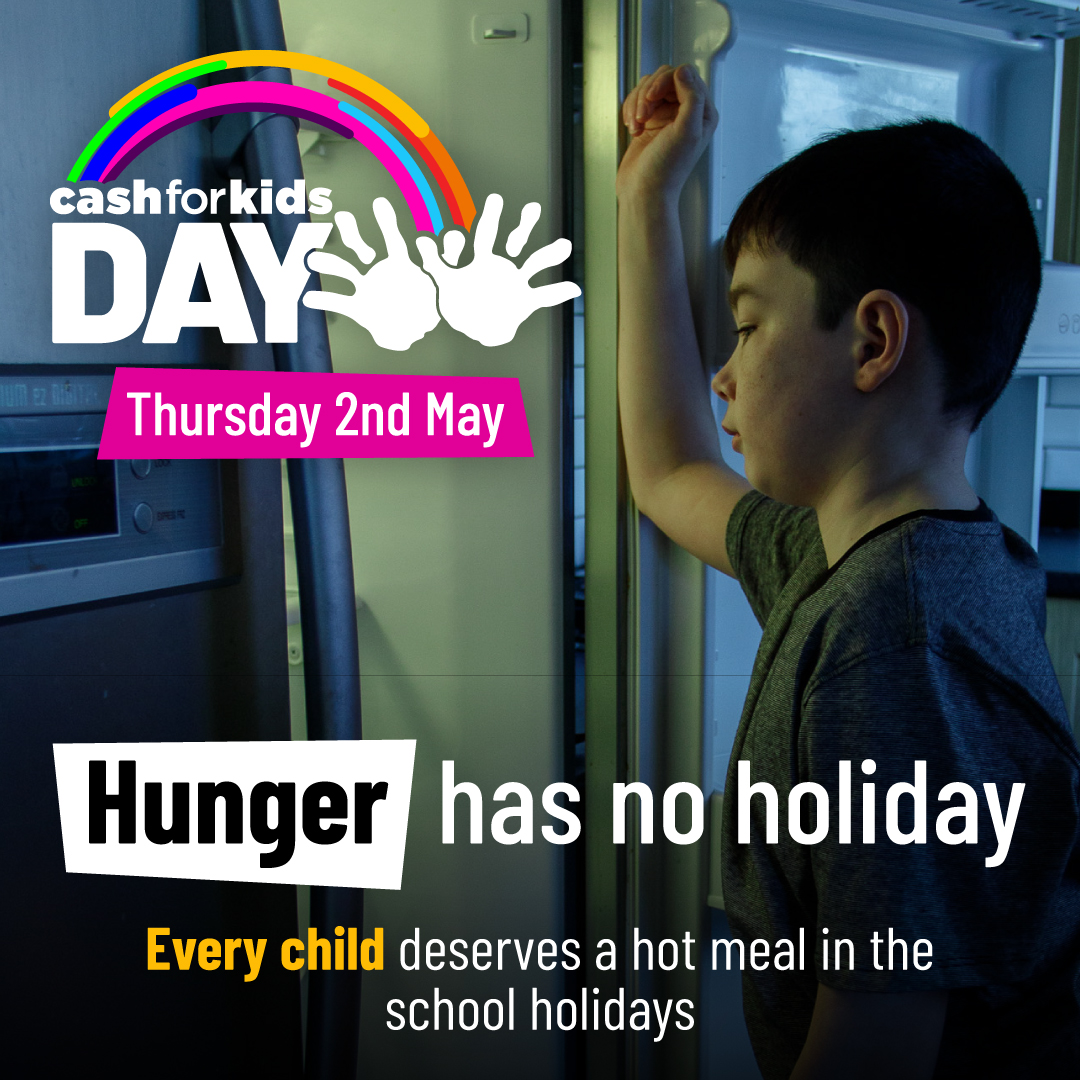 It's back 🥳 Our biggest day of fun-draising returns on Thursday 2nd May 📆 This year we're raising money to make sure no child goes hungry this summer. Over the coming weeks we'll have loads of different ways to get involved, all the info is at cashforkids.org.uk/cfkday