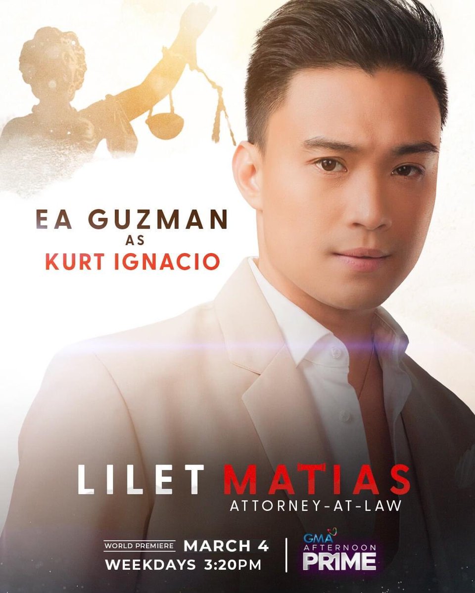 EA Guzman as Kurt Ignacio

Outspoken rival ni Lilet simula noong nasa law school pa lang sila hanggang sa maging coworkers sa law firm!

#LMAALNowInSession
LAWDI LiletMatias
@KapusoBrigade 
@encabattalionkb