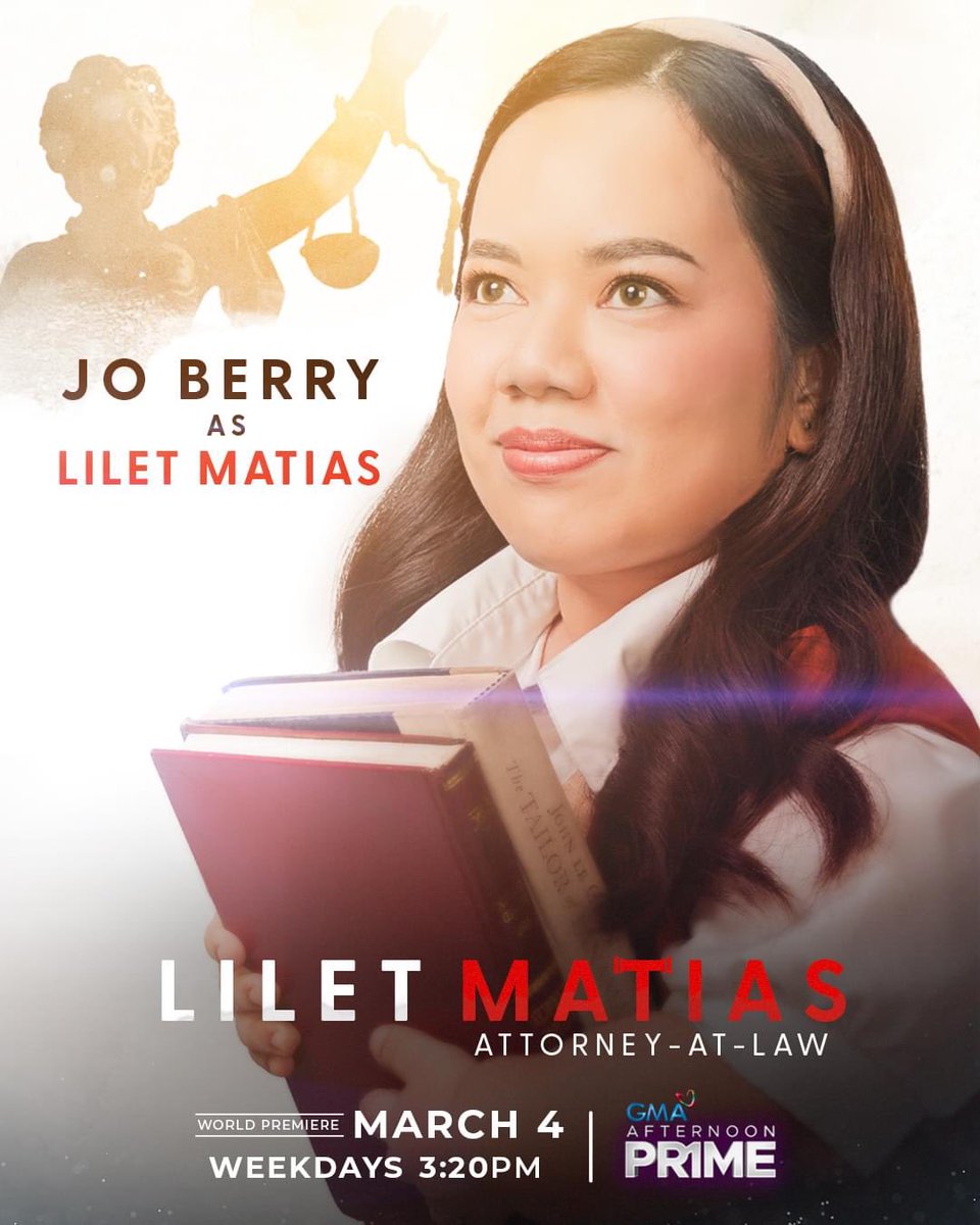 Jo Berry as Lilet Matias

A little person with a big purpose in life: ipagtanggol ang mga minamaliit sa lipunan! 

#LMAALNowInSession
LAWDI LiletMatias
@KapusoBrigade 
@encabattalionkb