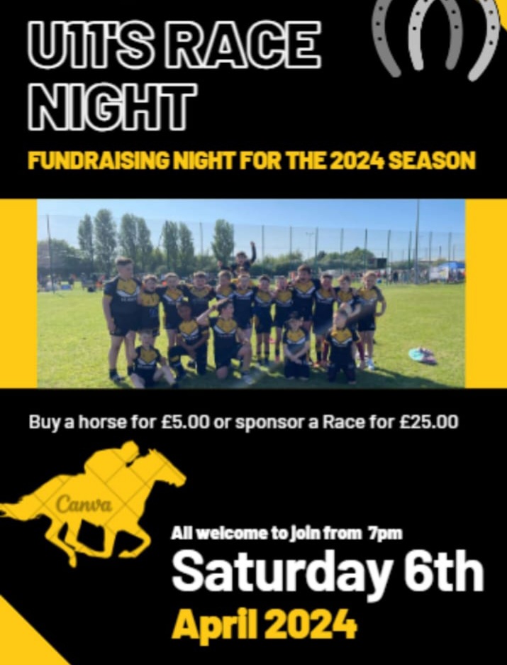 Fancy a flutter, buy a horse or sponsor a race? Our U11s are holding a race night next month. For more info contact Louise 07881525601