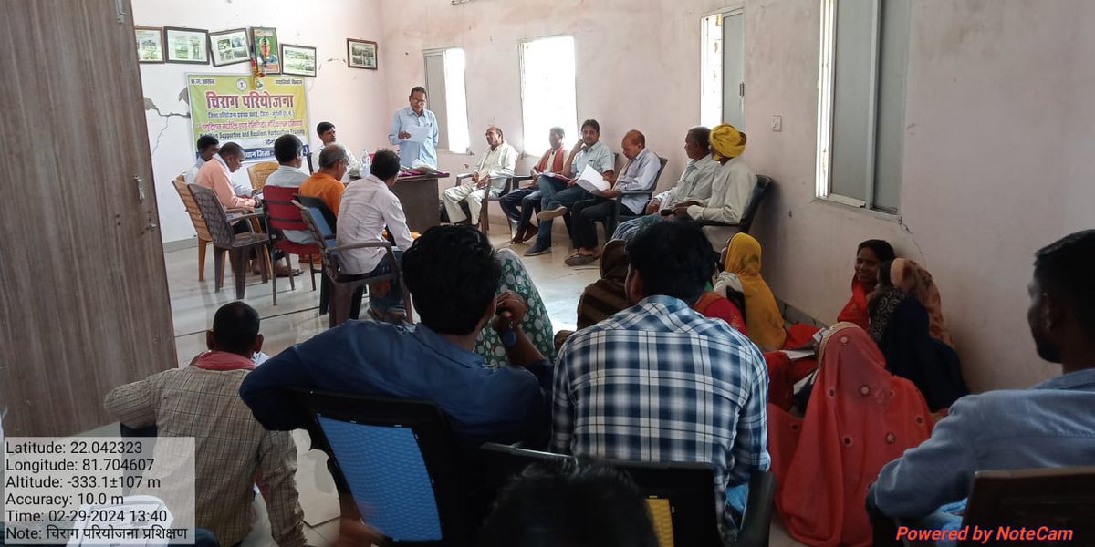 चिराग परियोजना अंतर्गत 29/2/2024 को ग्राम खैरवार  जिला मुंगेली में 1 दिवसीय उद्यानिकी प्रशिक्षण आयोजित किया गया.