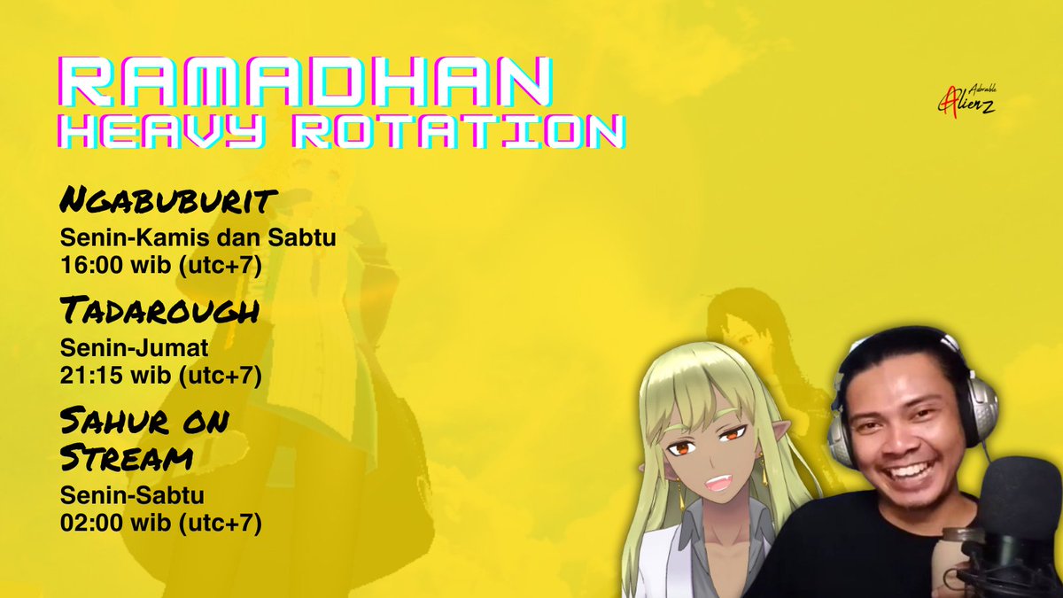 Jadwal Ramadhan sudah rilis!
#RamadhanHeavyRotation #YouTubeLive 

Subscribe on #YouTube!
&gt;&gt;&gt; bit.ly/adorablealienz…
