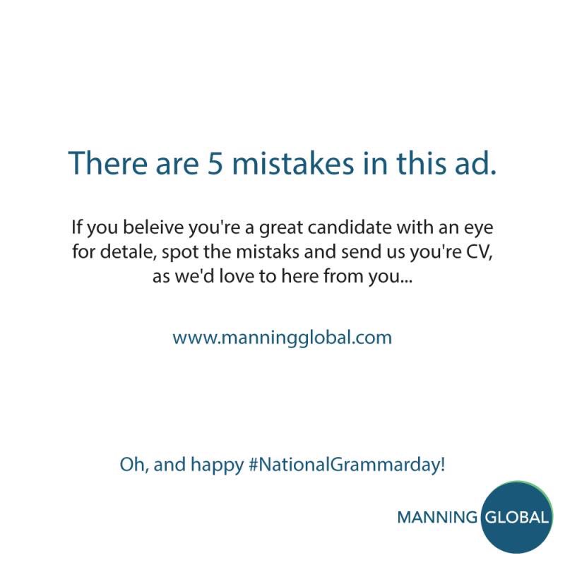 ManningGlobal's tweet photo. Spot the mistakes 👀 Oh, and happy #NationalGrammarDay 😀
#Javascript #WebDevelopment #Tech #Programming #Programmer #WebDeveloper #Coding #HTML #Developer #Linux #Python #Frontend #Coder #WebDesign #Interview #Telecoms #GetTheJob #ManningGlobal https://t.co/82PaYK3i52