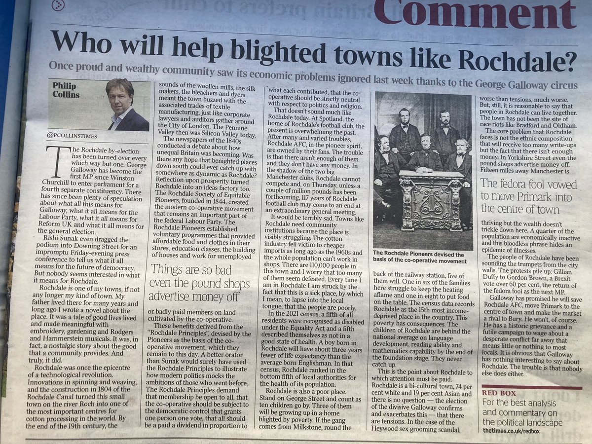 Powerful column by Philip Collins in today’s Times