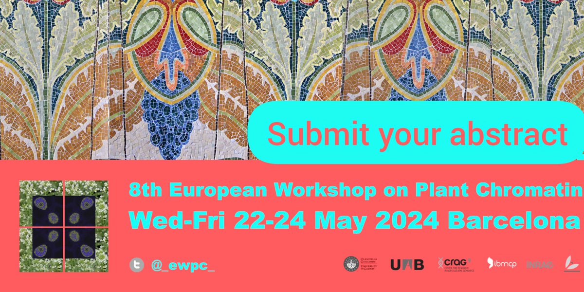 _EWPC_'s tweet photo. 📢 Only a few days left to apply! Submit your abstract for #EWPC2024. Deadline: 8th March.
Join us in Barcelona for three days of exciting discussions about #epigenetics and #chromatin regulation in #plants 🧬🔬🌿🌱 https://t.co/ZeDBvDxorW https://t.co/yOrwbkGzBD