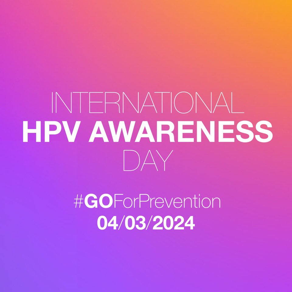 It’s International HPV Awareness Day! 

HPV is common. But it can cause #cervicalcancer, #vaginalcancer #vulvalcancer  as well as cancers of the penis, anus & throat.

Taking simple steps—screening & vaccination—will help us overcome this global health risk! 💜 #OneLessWorry!