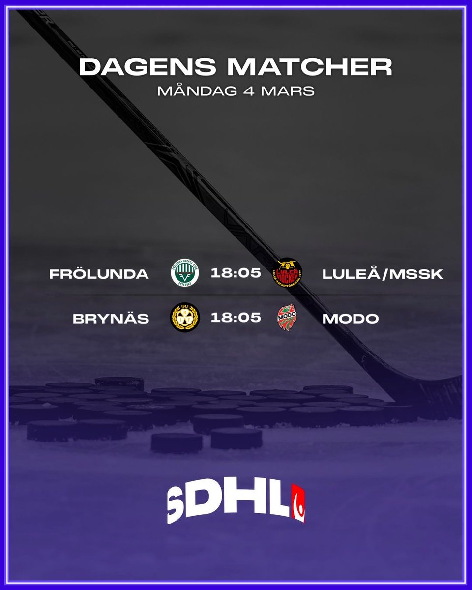 SDHLse's tweet photo. Dags för semifinaler!! 🔥🔥

I kväll spelas de första semifinalerna och Frölunda samt Brynäs spelar på hemmaplan. Vilka lag tror ni vinner i kväll?🏒
#SDHL #SVSSDHL #ishockey #instapuck https://t.co/ZyMKs8xiqh
