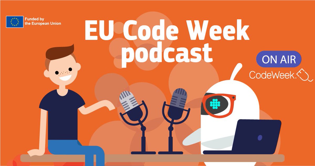 CodeWeekEU's tweet photo. 🎙️In our new #EUCodeWeek podcast, we discuss starting #coding at a young age with pre-teen technology specialist, Avanti Sharma.  

Avanti tells us how her mother got her coding and how she tries to inspire other young people, particularly girls. Tune in: https://t.co/nXelqtc7C6 https://t.co/3I3K60oNr4