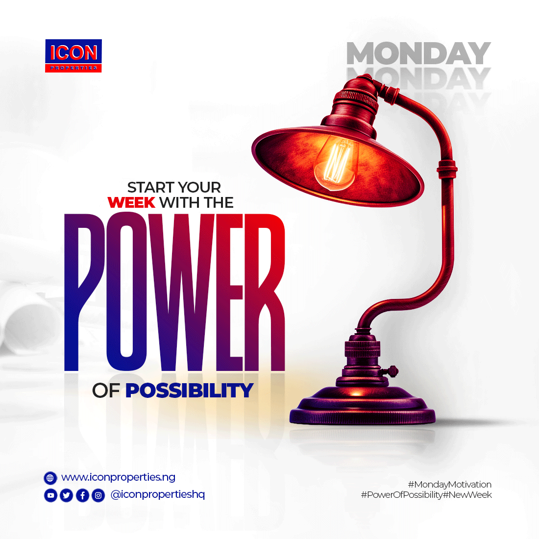 iconpropertyhq's tweet photo. The start of the week is your chance to create the life you want, believe in your possibilities.

Happy new week 🤗 https://t.co/gOOeVpAHIH