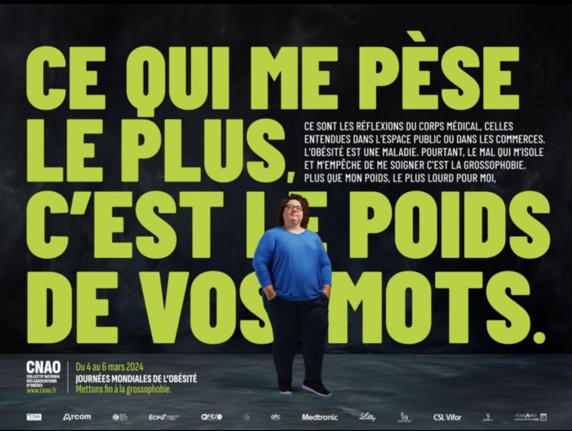 Pour sensibiliser et lutter contre la grossophobie : le <a href="/CNAObesite/">CNAO</a> s'associe à <a href="/BETCParis/">BETC Paris</a> pour une campagne de #communication à l'occasion des journées mondiales de l'obésité.

En France, 23% des personnes en situation d’obésité́ et 41% des personnes en situation d’obésité