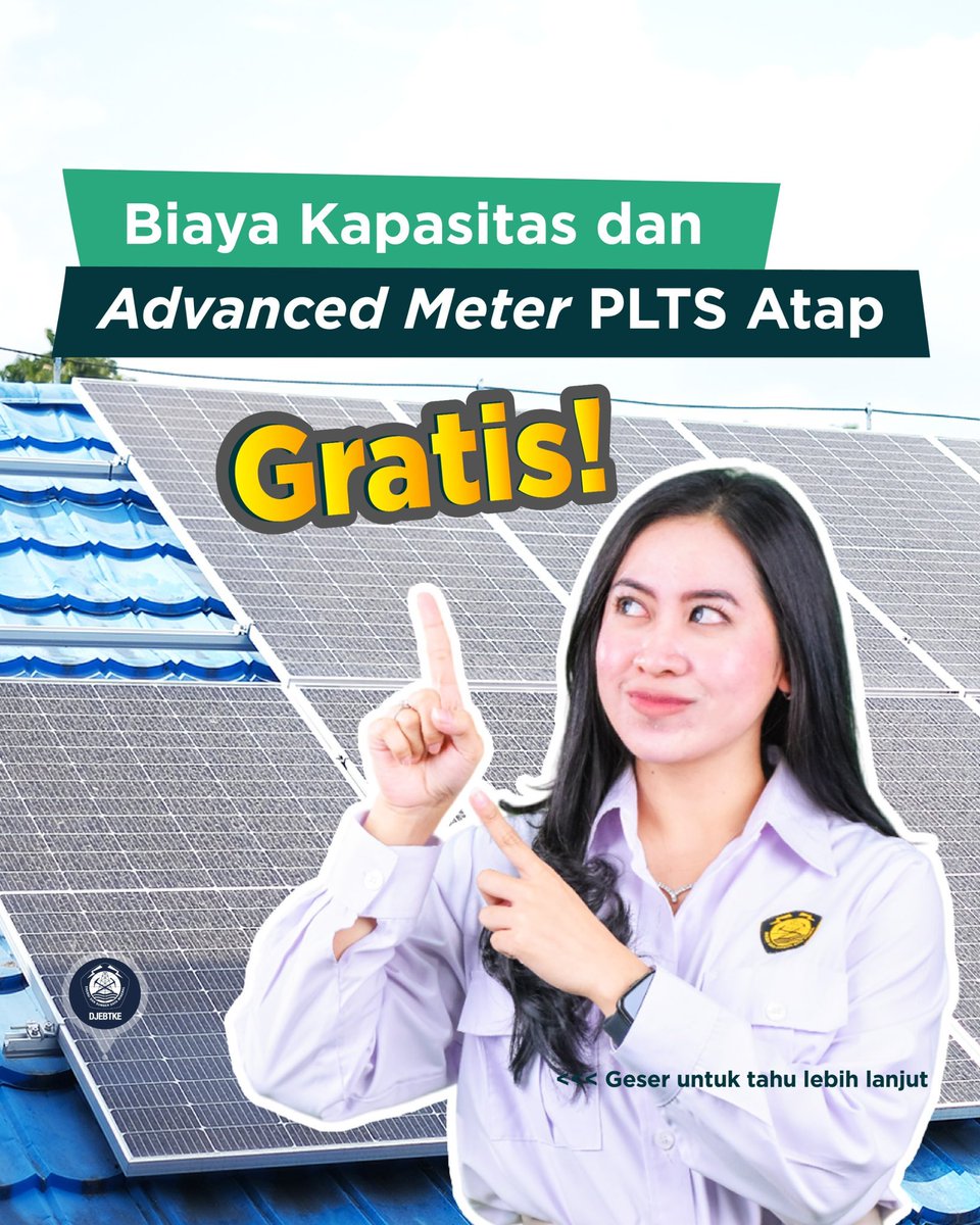 djebtke's tweet photo. Sobat Energi, PermenESDM No. 2 Tahun 2024 terkait PLTS Atap telah diterbitkan dengan berbagai insentif seperti biaya kapasitas dan advanced meter #PLTSAtap yang digratiskan.
Mau tahu lebih jauh? Yuk ikuti acara berikut langsung dari narasumber yang tepercaya.
#energiterbarukan https://t.co/KRMoalLX5y