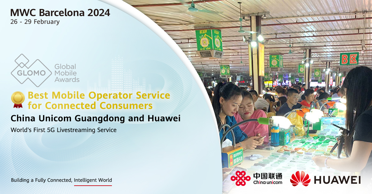 #Huawei and China Unicom Guangdong just won 'Best Mobile Operator Service for Connected Consumers' at the GSMA #GLOMOAwards for being at the forefront of innovation, transforming livestreaming with state-of-the-art 5G service. Learn more: tinyurl.com/yc4myfj8 #MWC24…
