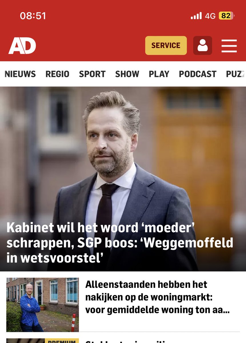 Ik dacht even dat ik de site van het Reformatorische dagblad had geopend, maar het is toch echt die van het @ADnl. Is het werkelijk voorpaginanieuws dat de SGP boos is over een woorden-kwestie?