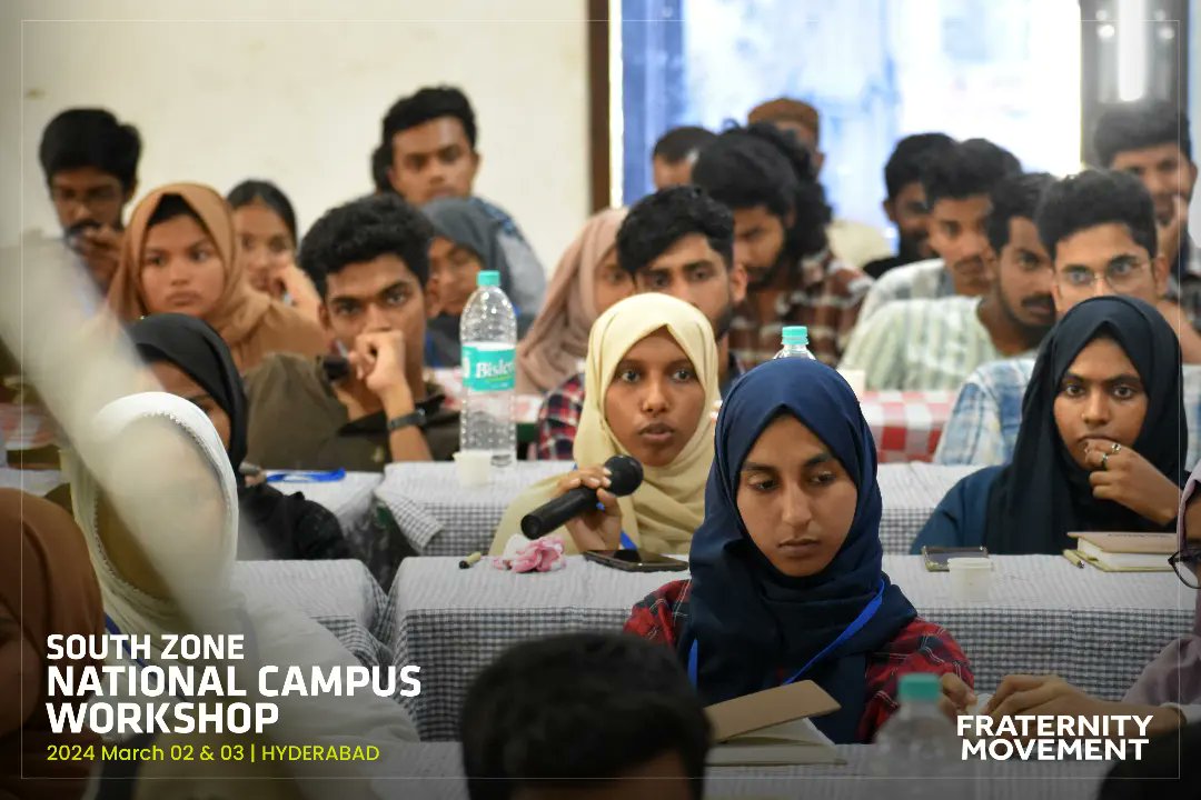 Fraternity_movt's tweet photo. South Zone 
National Campus Workshop

March 02&amp;03 
Hyderabad

Day 01

#FraternityMovement #Hyderabad #workshop #talks #discussion https://t.co/efouZe1N91