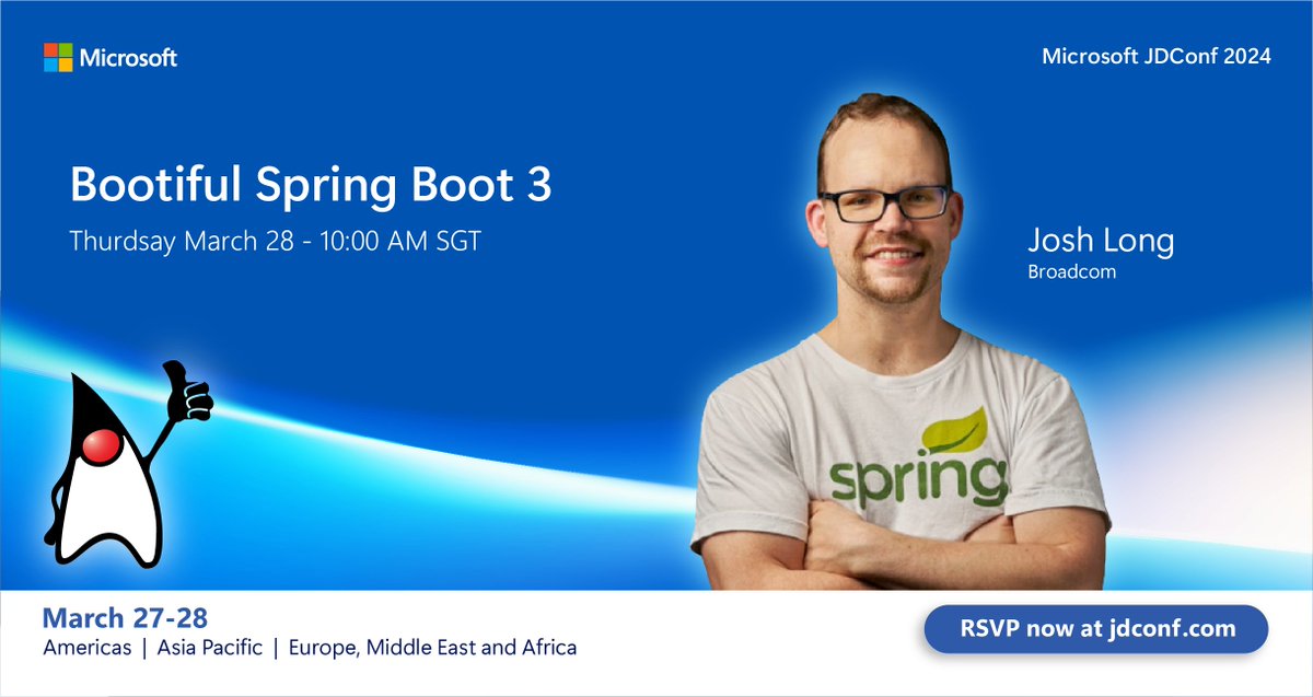 rorypreddy's tweet image. 📢Join me at JDconf to experience @starbuxman and next-gen Spring:

🚀 Spring 6 &amp;amp; Boot 3 with GraalVM images and AOT engine.
🌟 HTTP/RSocket clients, Project Loom and CRaC support.
🎫 Register today👉jdconf.com

#java #spring #microsoft #development #programming