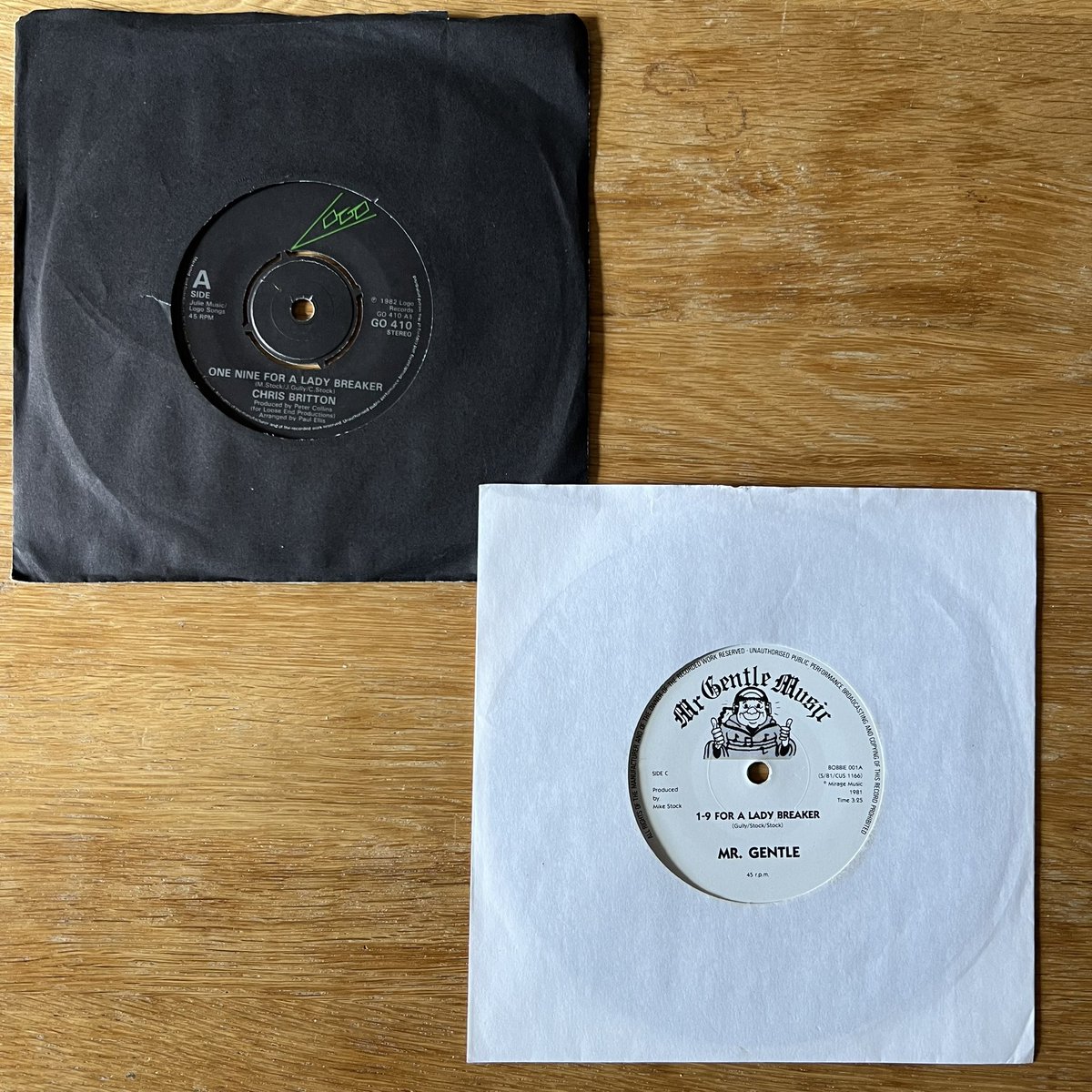 RetroPopBoy's tweet image. Before #StockAitkenWaterman, Mike Stock released his song “One-Nine for a Lady Breaker” under the aliases of Mr. Gentle (1981) and Chris Britton (1982). 

#SAWCollection #PWLCollection #PWL40 #PWL @pwlhitfactory @mikestockmusic