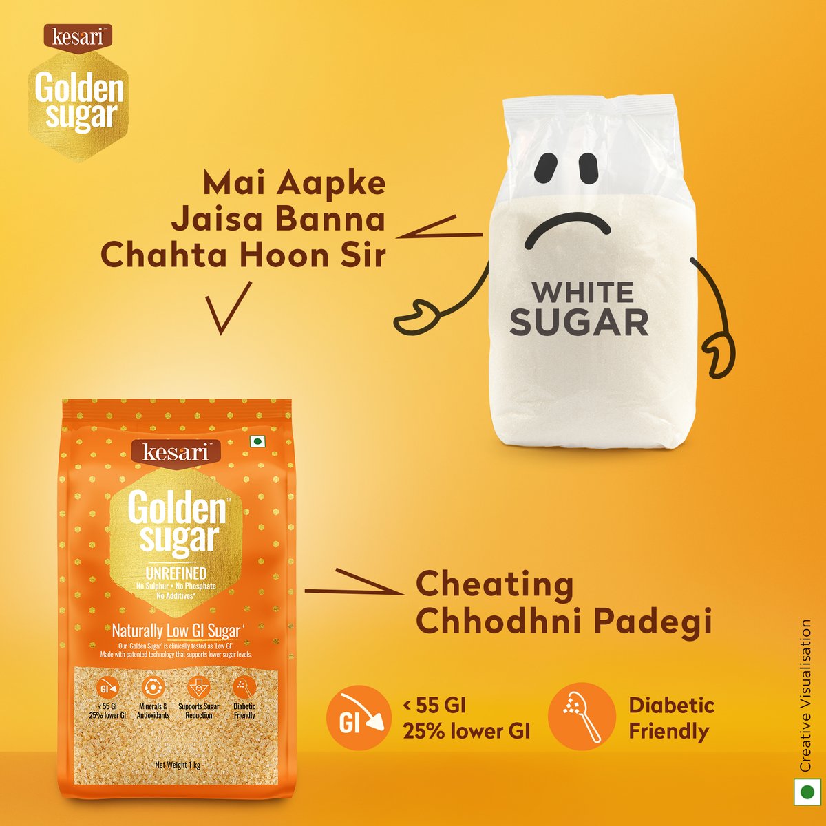 Embrace the sweetness of authenticity with Kesari Golden Sugar - where cheating is not an option. Leave behind the ordinary white sugar and join a journey towards a richer, golden experience!

#AuthenticSweetness #KesariGoldenSugar #NoMoreCheating #SweetRevolution #TatvaIndia