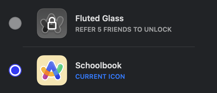 Unlock Arc app icon with Terminal commands

defaults write company.thebrowser.Browser currentAppIconName -string schoolbook

(flutedGlass, neon, colorful)