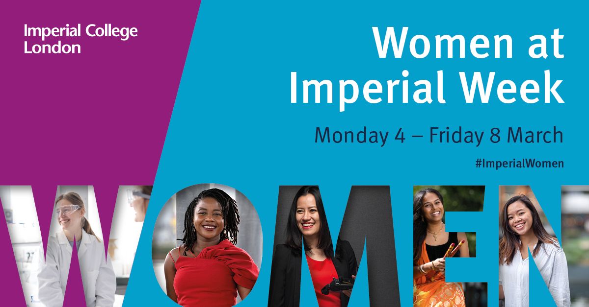 Women at Imperial Week is here 👩🏼‍🦰🧕🏾👩🏼‍🍳👩🏽‍💼👩🏻‍🎓 Join us for a series of exciting events celebrating our #ImperialWomen, past and present, and find out more about support and resources available to our community. 💛 Find out more about Women at Imperial Week: ow.ly/Zjcm50QG4Cz