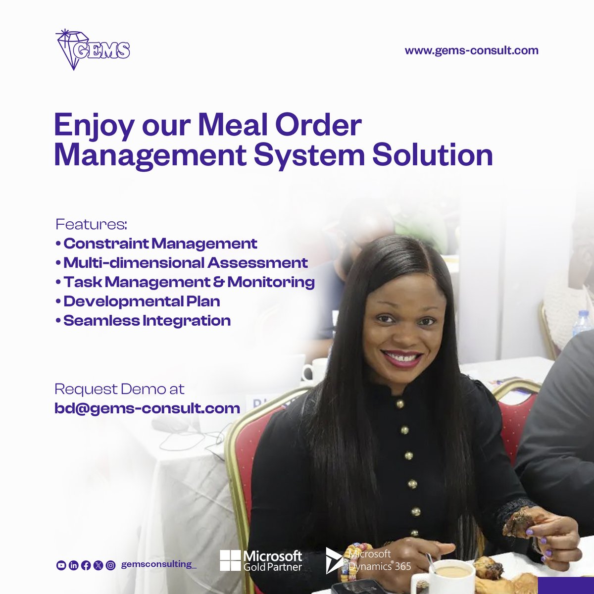 GemsConsulting's tweet photo. Our MMS Solution makes food ordering within an organization seamless both for staff and vendors.
Request Demo at bd@gems-consult.com today.
#gems #pms #solutions #employee #gemsconsulting #mms #meal #mealordering #organization https://t.co/ab9etj8k6Z