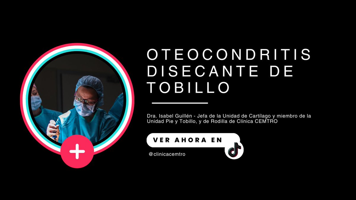 ClinicaCEMTRO's tweet photo. 💥🦶🏻El #cartilago y hueso dañado del #astragalo deriva en una #osteocondritis disecante de #tobillo
👩🏻⚕️La @DraIsaGuillen nos explica los diferentes #tratamientos #quirugicos de esta #enfermedad ⤵️
https://t.co/UxslvXoSuG https://t.co/UHSVrrikgR
