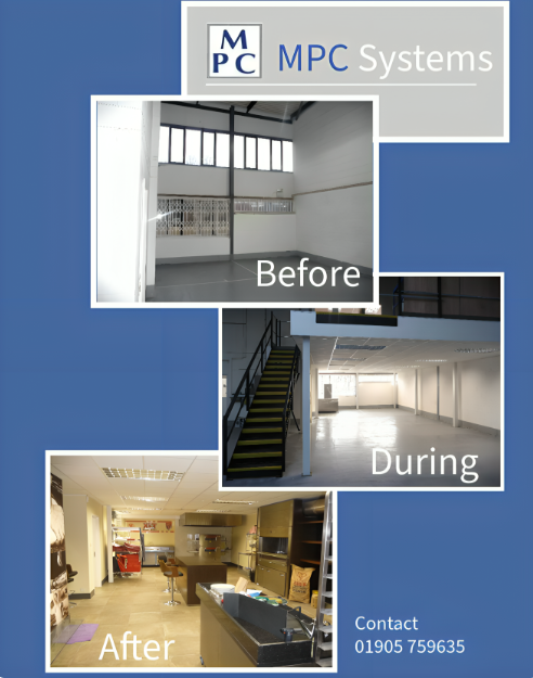 MpcSystems's tweet photo. Full works completed at a stylish pizza demonstration unit. With a new mezzanine floor, office partitions, Suspended ceiling and fitted pizza kitchen, this unit certainly took on a refurbishment! 
#refurbishment #officepartitions  #mezzanine 

https://t.co/Ozjx6zUFBu https://t.co/9NCBqC4ElG