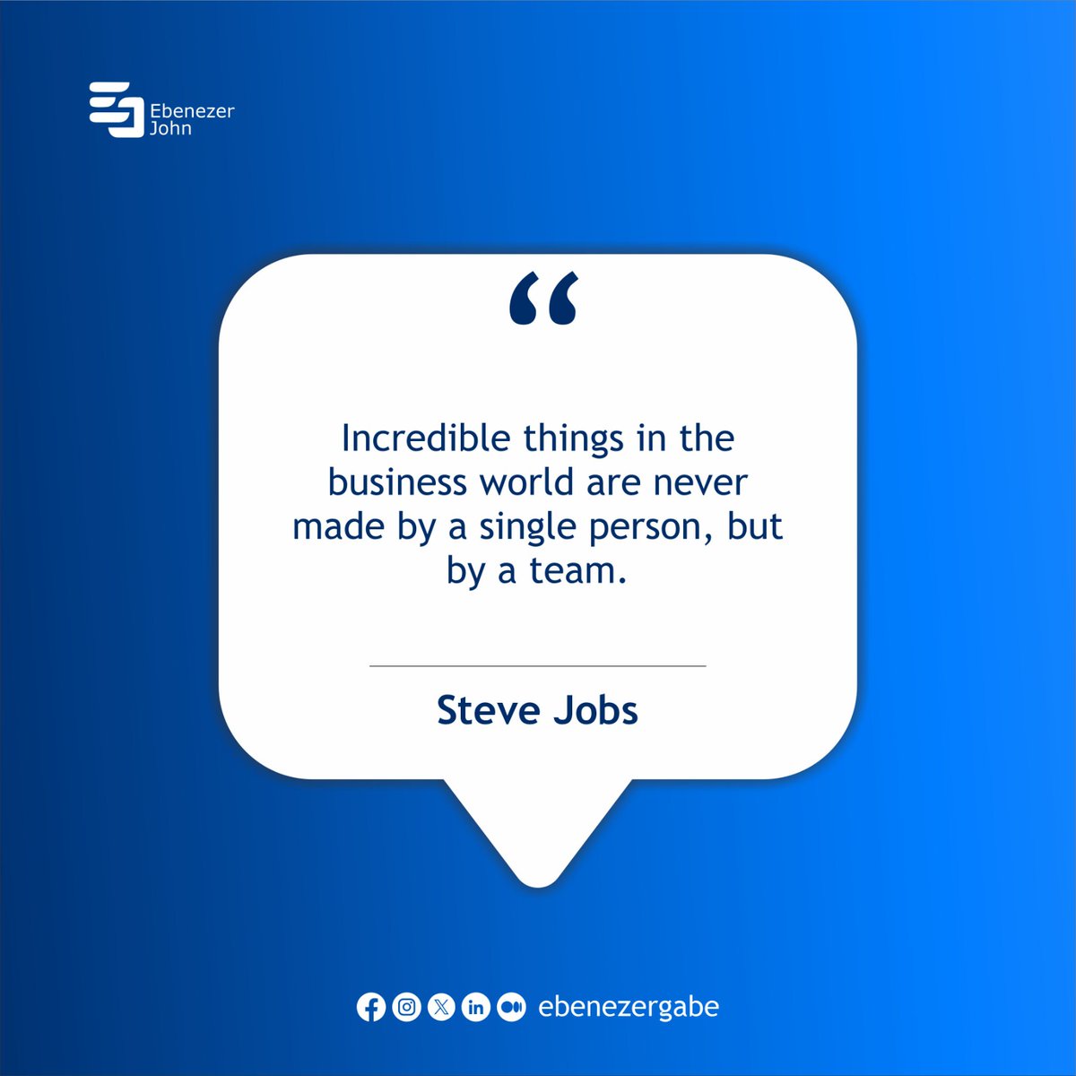 ebenezergabe's tweet image. Kickstart your Monday with Steve Jobs&apos; insight. 

Let&apos;s ignite collaboration, drive, and success as we tackle the week ahead! 🚀

Thank you @tega_akpotare for always extending the hand of collaboration.

#Teamwork #MondayMotivation #CollaborateAndConquer #BusinessWine #BeAGuru