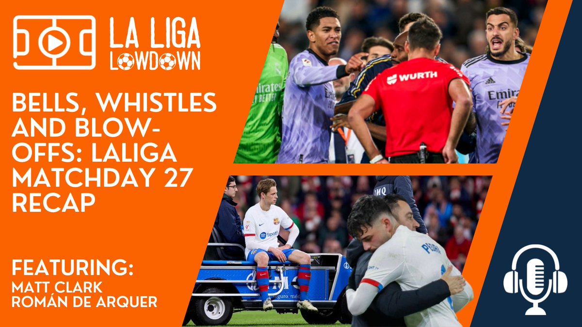 🎧 Get your ears round our MD27 Recap! 🎙️ @MattClark_08 & @Aeroslavee delve into: 🔸 Controversy at Mestalla 🔸 Girona & Barca's missed opportunity 🔸 Villarreal's goal fest 🔸 Real Sociedad's slump 🔸 Celta's crucial win 🔸 & More... 🔗 t.ly/poxq9 #LLL 🧡🇪🇸⚽