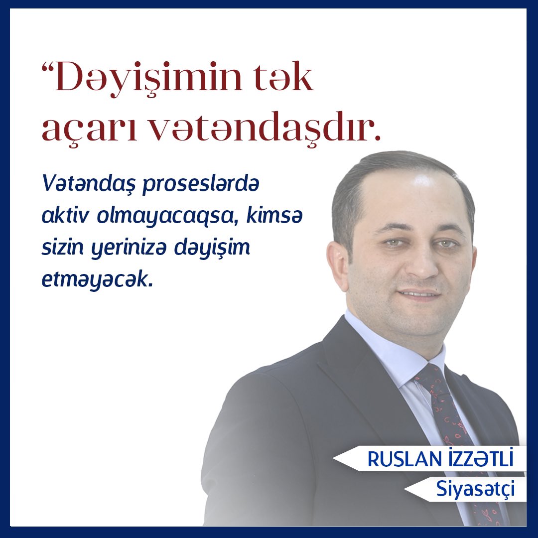 Müsbət dəyişim yönündə pessimizmin olmasının əsas səbəblərindən biri də yanlış gözləntilərdir. 

Vətəndaşa illərdir dəyişimin ünvanını başqa yerlər göstərildi. Nəticədə vətəndaş dəyişimdə iştirakçı yox ,seyirci oldu. Seyirci qalan vətəndaş problemlər içində əzildikcə siyasi