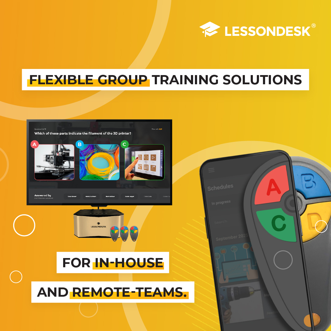 LessonDesk's tweet image. With our Group and Group Global #Training Solutions, effortlessly train groups of employees, based in-house or remotely. Both solutions enable you to deliver engaging, interactive training, making learning enjoyable for everyone. Book a free demo today: lessondesk.com/contact?form=s…