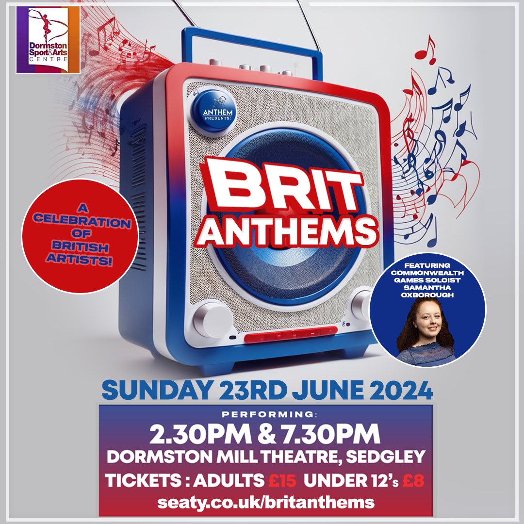 anthemvoices's tweet photo. 📣 ANNOUNCEMENT 📣 

Anthem Voices present: BRIT ANTHEMS! A summer choir concert for 2024 🇬🇧❤️🎵

🗓️ SUNDAY 23RD JUNE 2024!
🕰️ Two shows 2.30pm and 7.30pm

🎟️ Tickets on sale MONDAY 11TH MARCH at 10am from https://t.co/U8JgQf68eJ

📱https://t.co/8OKB7ASveJ https://t.co/BgzbFBuSaf