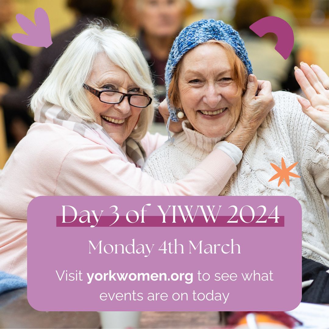 Day 3 of #YIWW2024! Warm up those vocal chords because today is a very musical day 🎤 

We have <a href="/singingmamascic/">Singing Mamas CIC</a> in the morning, and Bolshee Girls' Open Mic takeover in the evening! 

Visit our website for more details on all the events: yorkwomen.org.uk 💃