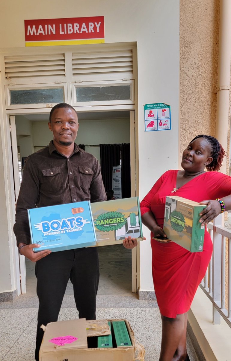 Sunlibdept's tweet image. Today, Librarians  @SorotiUniversi1 embark on a distribution drive of   Unplugged  Coding Kits (RANGERS KITS) donated by #TangibleAfrica, South Africa to Soroti University Library
#Coding4Mandela