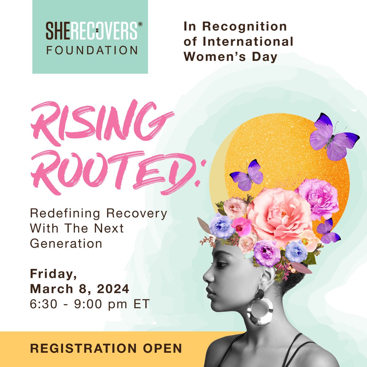 ShatterproofHQ's tweet photo. Less than a week until we redefine mental health and addiction recovery at the Rising Rooted, presented by @She_Recovers &amp; supported by @soberlink &amp; @EatingRecovery. Rise with us on March 8, 2024 >>> https://t.co/yZ2Ww6vmL0  #SHERECOVERS #InternationalWomensDay https://t.co/lDRJvMHLeS