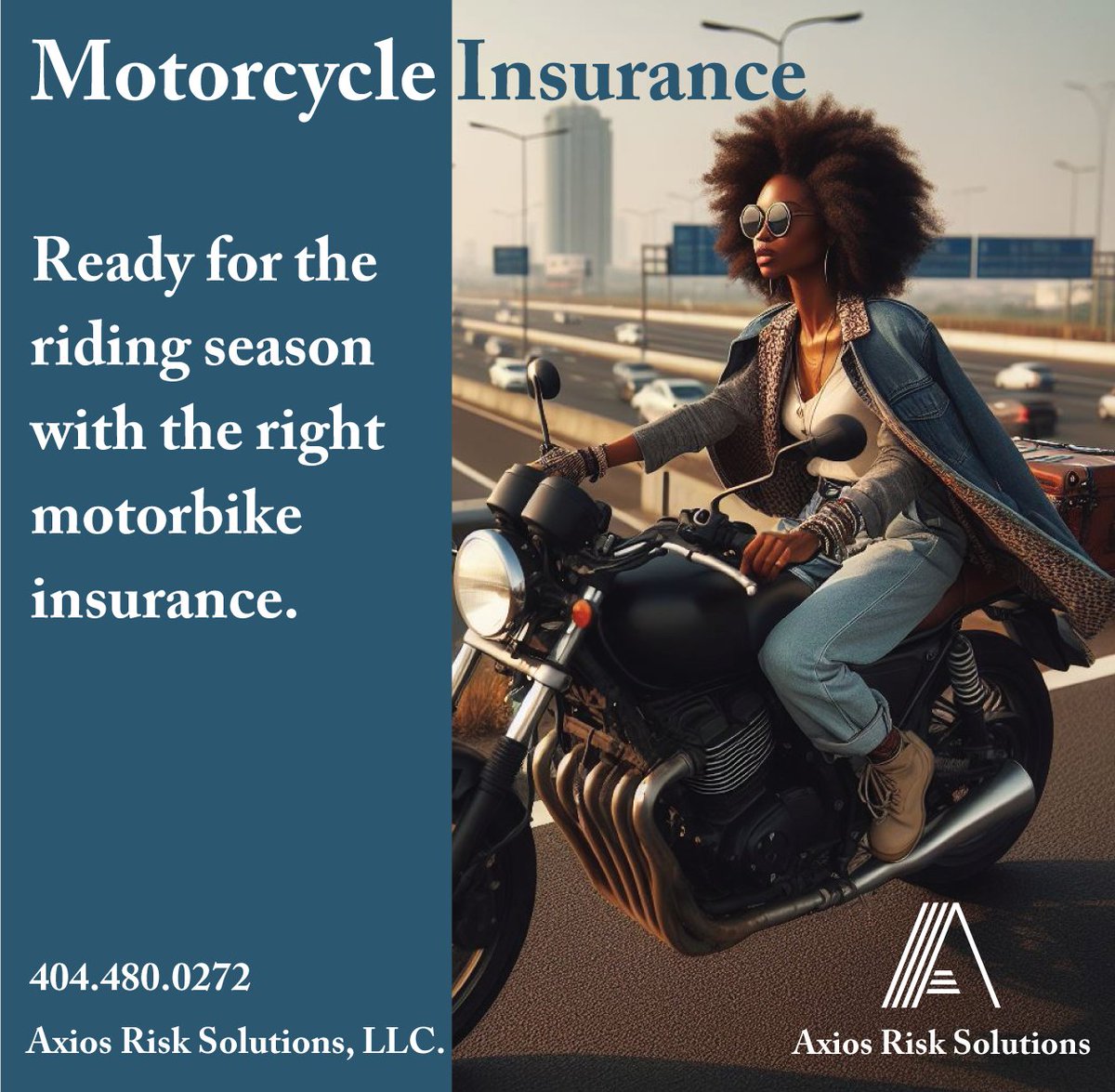 AxiosRisk's tweet image. Gearing up for the warm weather rides? We have your motorbike insurance.  bit.ly/AxiosRisk
Call (404) 480-0272
#motorbike  #motorcycleinsurance #motorbikeinsurance #usa #georgiausa