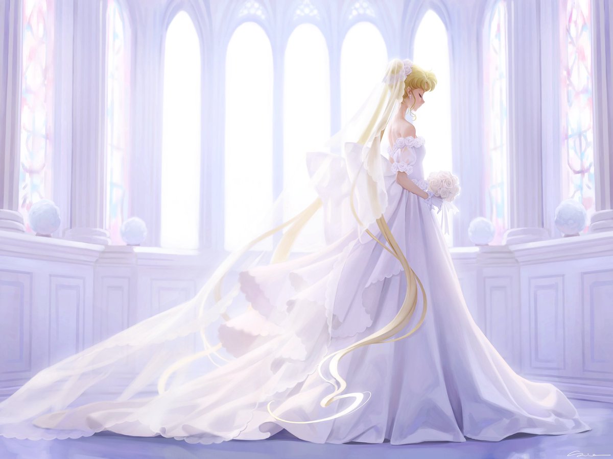Wedding time! I'm not very used to this painting style, but I thought it  fits better with this special moment so I took a try. Hope y'all like it.  #sailormoon #