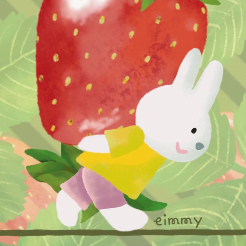 eimmy83's tweet photo. 3月🍓はいちご
いちご畑からおっきないちご🍓を見つけたみたい！

#art #artwork #illustration  #まいにちeimmy #らくがき #らくがき日記 #イラスト #イラストレーター #壁紙無料配布 #Illustrator #eimmy #壁紙 #🍓 https://t.co/vePkJ8ygNw