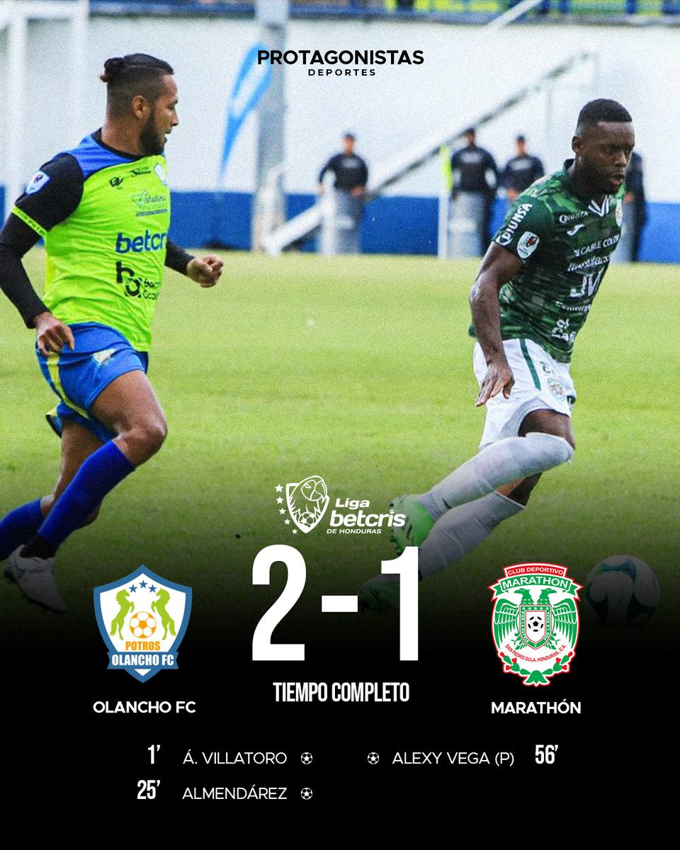 PROTAGONISTAHN's tweet photo. ⚽👀 Así terminan los partidos de hoy de la #LigaBetcrisdeHonduras:
👉 El #CDVictoria empata en La Ceiba ante el #Olimpia.
👉 Con un POLÉMICO PENAL el #Motagua derrota al #CDVida y se ponen en la cima de la tabla.
👉 El #OlanchoFC cumplió en casa derrota al #Marathón. https://t.co/kjDnK3j48j