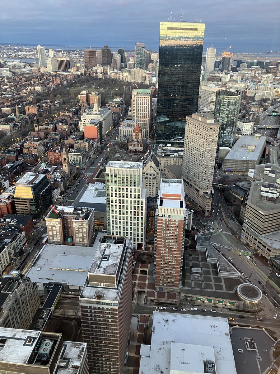 BostonHistory's tweet photo. From View Boston at 5:40 pm this afternoon - Back Bay, Boylston Street, Copley Square, Trinity Church, and Boston’s and New England’s tallest building 200 Clarendon (formerly John Hancock Tower). https://t.co/biHuTAW0HF #ViewBoston #PrudentialCenter #BackBay https://t.co/dh6ezMT6Zp