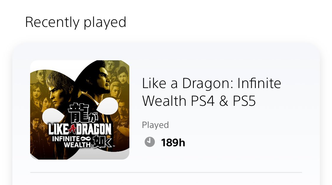 FINALLY completed Like a Dragon: Infinite Wealth last night with almost 190 hours of game time. ✌️✨ 

Needless to say, I really enjoyed the experience so I took my sweet time doing side quests and other various content.

(I’m ready for all the Infinite Wealth memes now!)