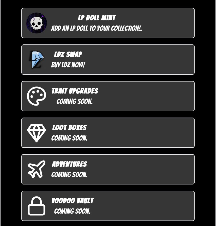 🔐 $Voodoo Vault Coming early next week! 

❎ Lock periods: 3 Month Lock, 6 Month Lock, 12 Month Lock! 
❎ Claim Your Staking rewards daily, weekly or monthly! 
❎ Each Lock up period will come with its own set of rewards back and percentages! 
✅ Stack those bags today, get