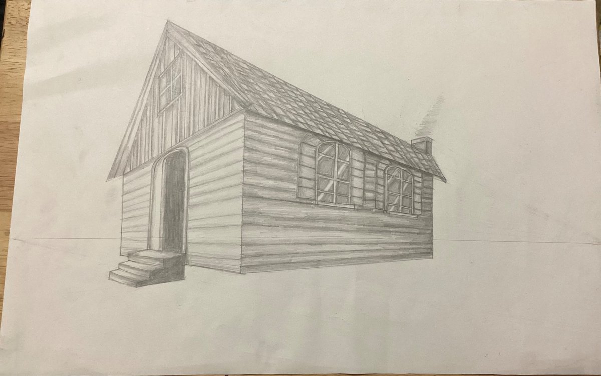 amberswrstenemy's tweet image. 2 point perspective art project + the clutch of all time

#art #perspectice #shading #procrastination