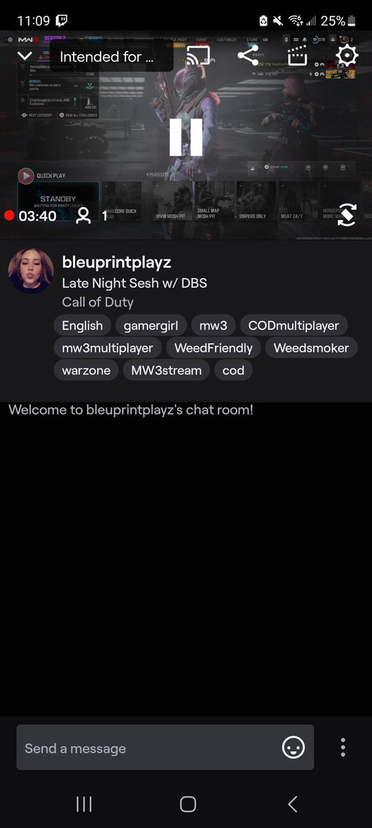 BleuPrintPlayz's tweet photo. Come check out me and @datboygames 💙 
BleuPrintPlayz 
https://t.co/flGpJ01oMS
 DBS https://t.co/x7bSmiy9Qq
#cod #CallofDuty #modernwarefare #modernwarefare3 #MW3 #teamdeathmatch #snd #searchanddestroy #gamergirl #girlgamer #twitch #twitchstreamer #twitchgamer #playstation5 #ps5 https://t.co/ajHXax59ph