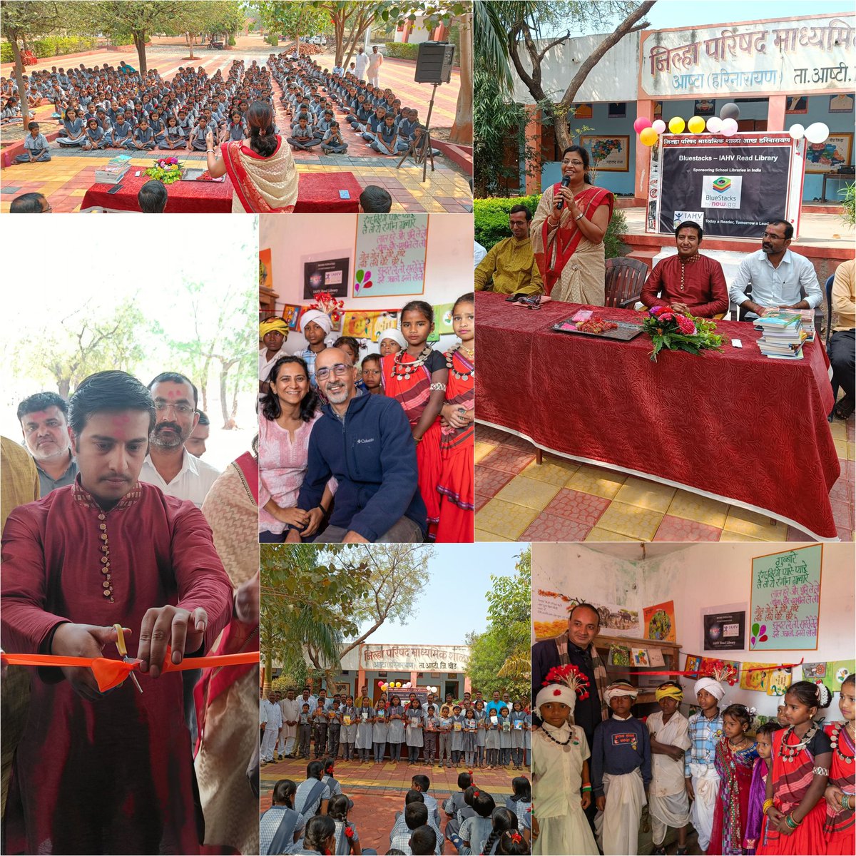 RLibrary's tweet photo. ๐๐๐๐๐๐
Library inaugurated in Zila Parishad School Ashta, Taluka.Ashti, Dist.Beed Maharashtra, #India๐ฎ๐ณ
One of the School Teachers, Sh. *Somnath Walke*, is *National Awardee Teacher* 2022, awarded by the President of India.
#IAHV
#readlibrary #books #MakeADifference https://t.co/9jfw4sA6y8