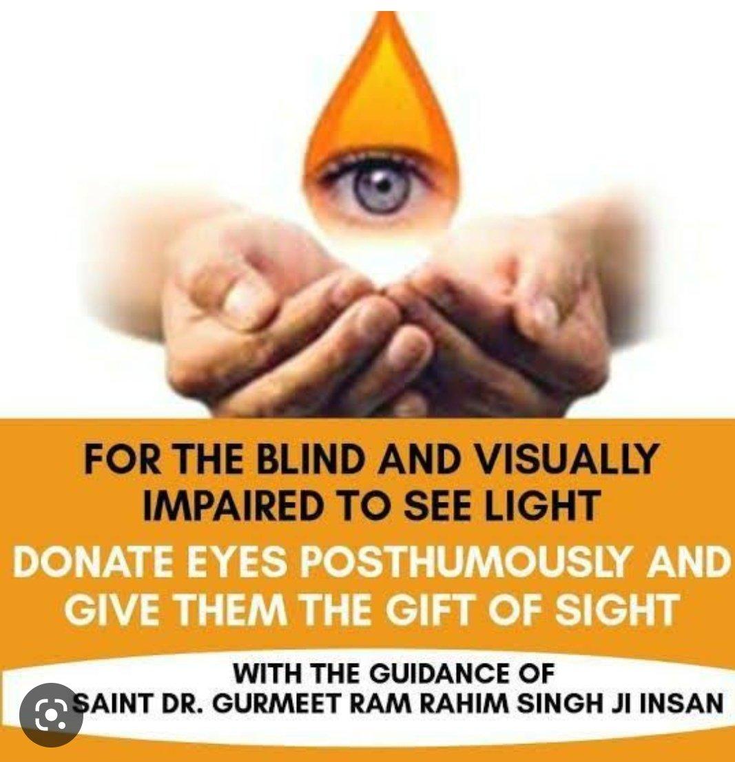 Thousands of Dera sacha sauda volunteers have filled the pledge forms for posthumous eyes donation ,with the inspiration of Saint Dr  Gurmeet Ram Rahim Singh ji Insan .thereby doing great service to humanity 
#GiftOfSight
#BabaRamRahim