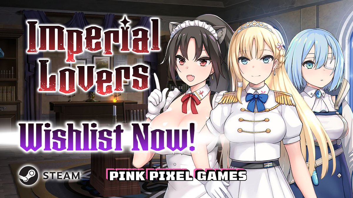 We're excited to reveal that we will release Imperial Lovers by LAPLACE CORPORATION (@nassy747)! Remember to add it to your wishlist to get ready for the release! 😍 Wishlist the game on Steam at buff.ly/48JWJLr