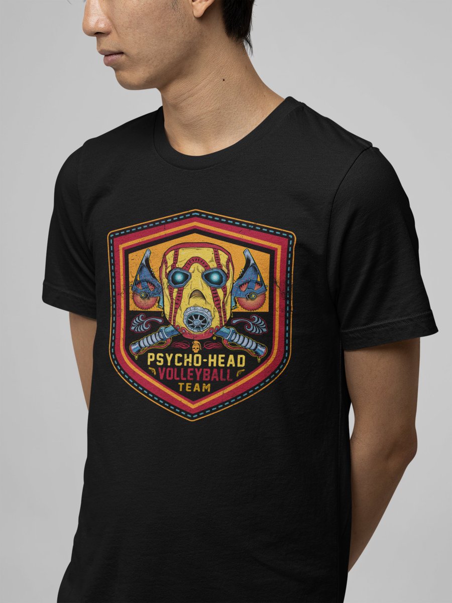 ArtbyOz's tweet photo. Psycho-head Volleyball Team Tee, Borderlands, Gamer Tee, Borde by ArtbyOzOfficial https://t.co/q66E2PRUUb via @Etsy #borderlands #gamer #gamertee https://t.co/UVsDzQNRC0