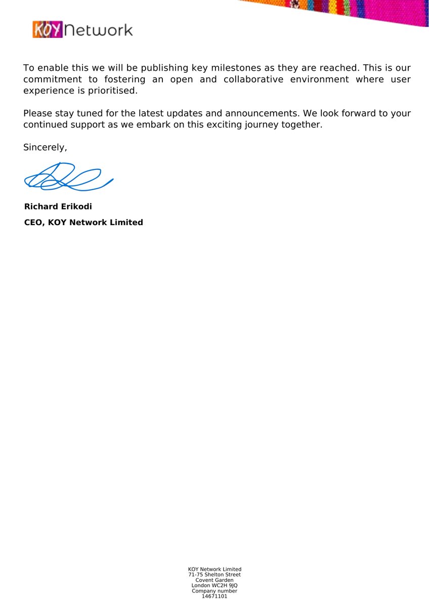 missherabitcoin's tweet image. Exciting news! 

We've officially launched the KOY 2.0 Testnet! 

Dive into the details of our milestone announcement in the attached document. 

Experience the future of KOY 2.0 firsthand and stay tuned for more updates. 

#KOYv2 #KOYJumuiyaDAO #KOYJumuiya $KOYN