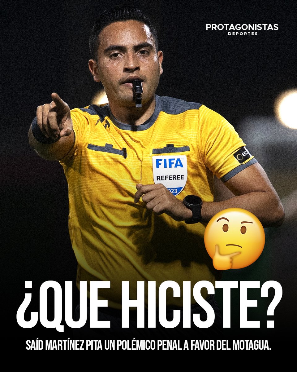 PROTAGONISTAHN's tweet photo. 🙁❌ ¡UN ERROR SENTENCIÓ AL VIDA!
👉 #SaídMartínez pitó lo que para muchos fue un penal "INEXISTENTE", el cuál el jugador Rubilio Castillo anotó para llegar a la marca de 100 goles con el ciclón, este tanto le bastó al #Motagua para derrotar al #CDVida. https://t.co/rUZO1VMmXc