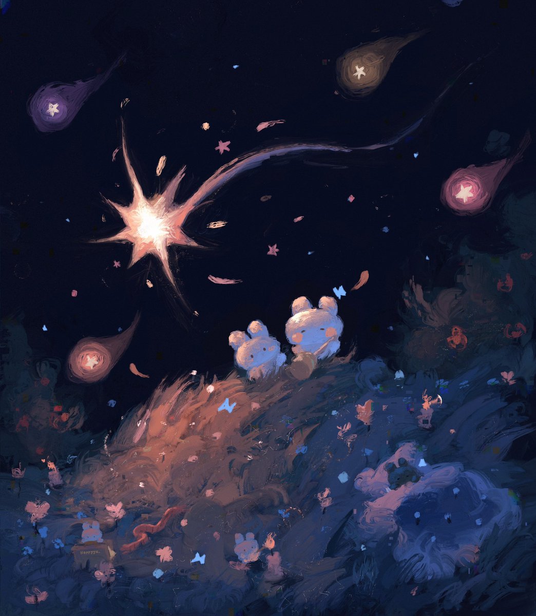 moon no humans bird cloud flower star (symbol) outdoors  illustration images